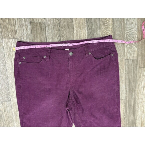 Ann Taylor Loft Women’s Pants Skinny Corduroy Burgundy  Size 14 Button/ Zipper - Picture 5 of 7